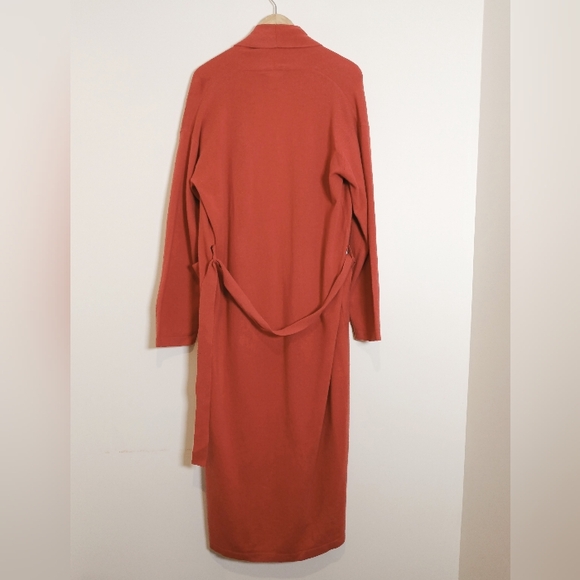 Garnet Hill Sleepwear Cashmere Blend Sweater Knit Wrap Robe Medium - Picture 4 of 8